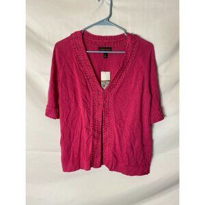 NWT DANA BUCHMAN PINK CARDIGAN SWEATER women's SMALL 4/6 Cottagecore Indie
